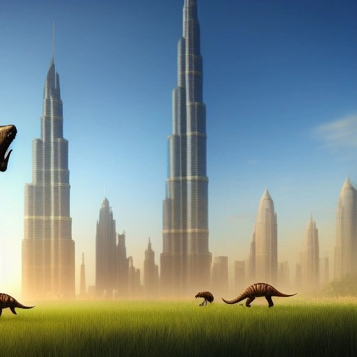 59880-2506614009-dinosaurs walking around burj khalifa, grassland background, afternoon, artstation, digital art.webp